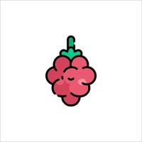 A cartoon raspberry on a white background vector