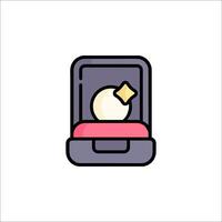 A suitcase with a coin inside it vector