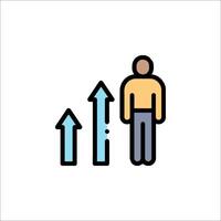 Man with arrow icon illustration vector