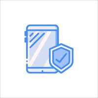 A smartphone with a shield icon vector