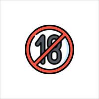 A no 18 sign on a white background vector