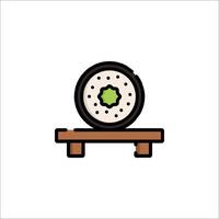 Sushi icon on a wooden table vector