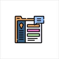 A file icon with a speech bubble vector