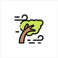A tree with leaves and wind blowing in the background vector