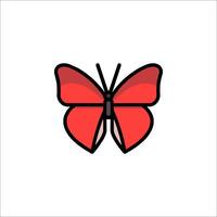 A red butterfly icon on a white background vector