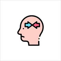 A person's head with two arrows in it vector