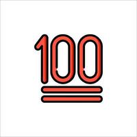 A 100 sign with a red line vector