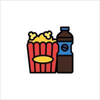 A soda and popcorn icon on a white background vector