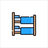A bed with two beds in it on a white background vector