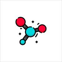 An icon of a molecule with two balls vector