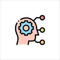 A person's head with gears and a cogwheel vector