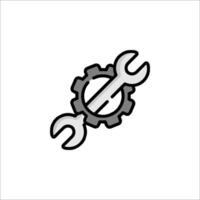 A wrench and gear icon on a white background vector