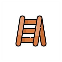 A wooden ladder icon on a white background vector