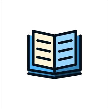 An open book icon on a white background vector