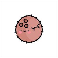 A cartoon character with a face and a pink ball vector