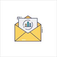Email marketing icon with a bar graph vector