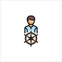 A man with a ship wheel icon vector