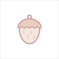 An acorn icon in a flat style vector