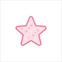 A pink star with polka dots on it vector
