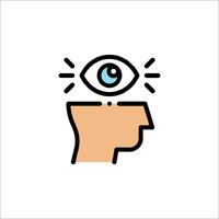 An icon of a person with an eye in the head vector
