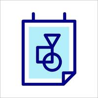 A blue icon of a clock on a paper clip vector