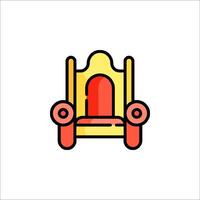 A chair with a red and yellow color scheme vector