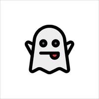 A ghost with a red tongue and a smile vector