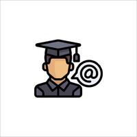 A graduation cap icon with an email icon vector