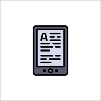 A tablet computer with a paper document icon vector