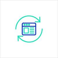 A web page with arrows pointing to it vector