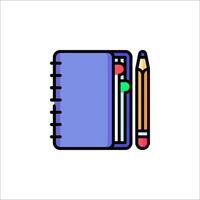 Notebook and pencil icon illustration vector
