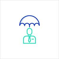 A man with an umbrella over his head vector