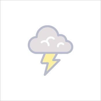 A cloud with a lightning bolt on it vector