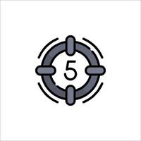 A five in a circle icon vector