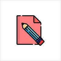 A pencil and a paper icon on a white background vector