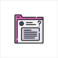 A folder icon with a question mark on it vector
