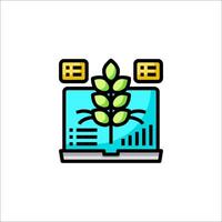 A laptop with a plant on it vector