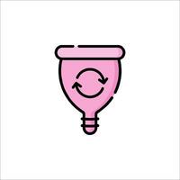 A pink cup with a circular arrow on it vector