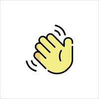 A hand with a wave icon on a white background vector