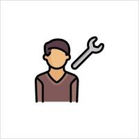 A man with a wrench icon on a white background vector