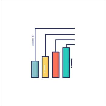 un bar gráfico icono con un línea vector