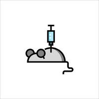 A mouse with an injection in its head vector