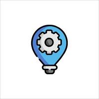 A light bulb with gears inside it vector