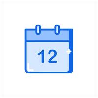 A calendar icon with the date 12 on it vector