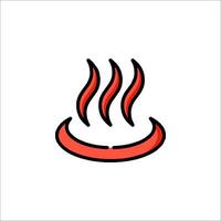 A red hot plate icon on a white background vector