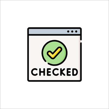 caja icono con marca de verificación en blanco antecedentes vector