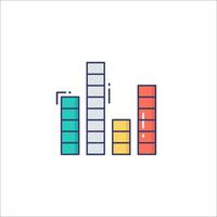 A colorful line icon of a building vector
