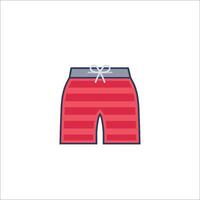A red and white swim trunks icon vector