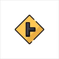 A yellow sign with a black arrow on it vector