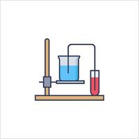 A laboratory with a beaker and a test tube vector